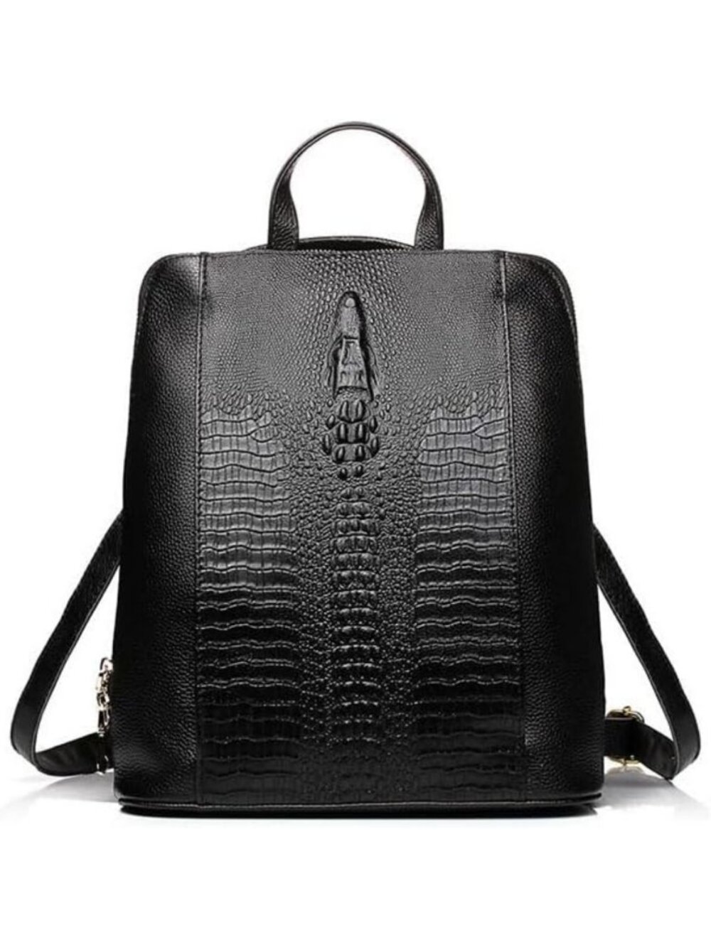 Genuine Leather Alligator Pattern Backpack for Women - Stylish Work & Laptop Bag